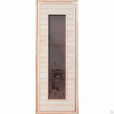 Дверь глухая №17 остекленная (коробка липа) 1800 х 700 с притвором